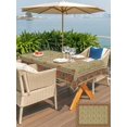 thumbnail image 4 of Outdoor Tablecloth with Umbrella Hole and Zipper, Boho Geometric Abstract Floral Rectangle Table Cloth 60x84 Inch Waterproof Tablecloth, Vintage Ethnic Flower Textured Picnic Table Cover for Patio, 4 of 7