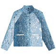 thumbnail image 4 of Jackets for Women Winter Coat Jackets Flannel Stand Collar Jacket(Glittery Blue Marble Print,Size:S-4XL), 4 of 7