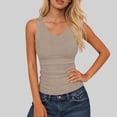 thumbnail image 2 of QIUOMBBP Plus Size Ribbed Tank Tops for Women Compression Knit Sleeveless Shirts Summer Casual Loungewear Top Khaki XXXXXL, 2 of 7
