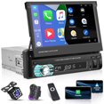 thumbnail image 1 of Podofo Radio Estéreo Auto Univ. 1 DIN, Pant. Táctil 7" HD, Retráctil, Bluetooth, Reprod. Video FM, Func. Enlace Espejo, Cámara Respaldo 12 LED, 1 of 8