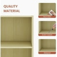thumbnail image 4 of Four-Tier Living Room Bookshelf, Small Bookcase with 3 Shelves for Small Spaces, Standing Display Bookshelf with Storage, Book Shelves for Bedroom, Office, Milky White, 4 of 7