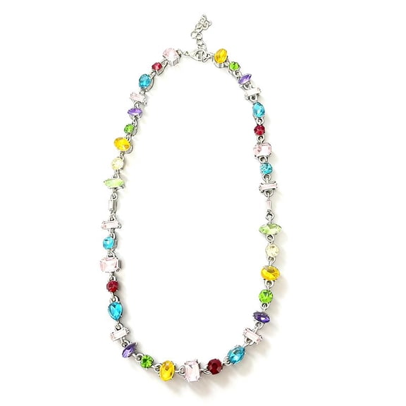High-Grade Colorful Cubic Zirconia Chain Necklace Gift Summer Delicate Fash