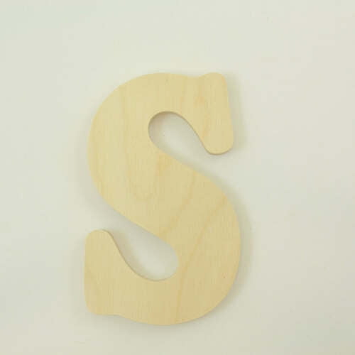 Package of 1, 16 Inch X 1" Thickness Baltic Birch Wood Letter "S" in The Goudy Heavy Font | Thick | Upper Case for Art & Craft Project, Made in USA