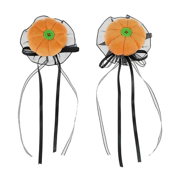 Pinzas para el cabello de Halloween Yinane con diseño de calabaza naranja