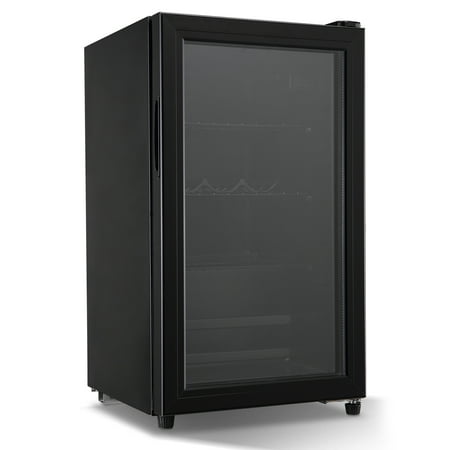 Mini Fridge 120 Can Beverage Refrigerator Cooler, 3.2 Cu.Ft Drink Fridge for Soda Wine Beer, Adjustable Temperature,Black