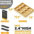 thumbnail image 4 of SpaceAid Bamboo Silverware Drawer Organizer with Labels, Kitchen Utensil Tray Holder Organizer (9 Slots), 4 of 7