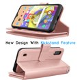 thumbnail image 4 of Galaxy A01 Case, [US Version] Galaxy A01 Wallet Case, Tekcoo Luxury PU Leather Cash Credit Card Slots Holder Carrying Flip Cover [Detachable Magnetic Hard Case] Kickstand for Samsung A01 [Rose Gold], 4 of 6