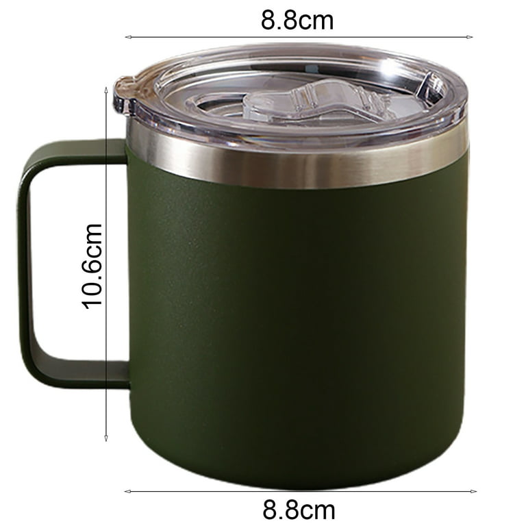 Ezprogear 32 oz White Coffee Mug, Vacuum Insulated Camping Mug with Lid, Double Wall Stainless Steel Coffee Tumbler with Handle, Reusable Travel