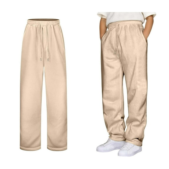 Boys Baggy Sweatpants Kids Athletic Pants Cotton Pull on Sweatpant with Pocket Drawstring School Uniforms for Boys Back To School Outfits Teen Boys Pants 11-12 Years