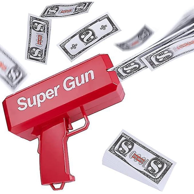 Moneygun Toy Cash Rain Shooter con 100 monedas falsas