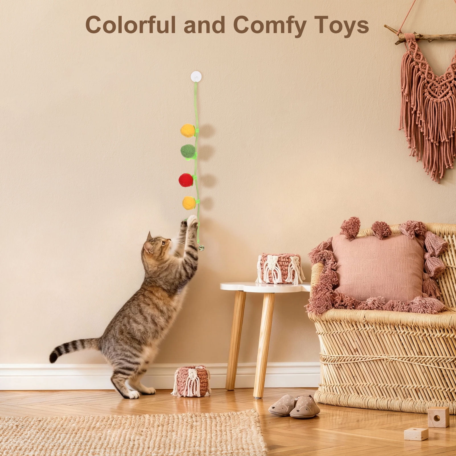 Uxcell Bite Resistant Catnip Playing, Durable and Interesting, Simulated Persimmon Cat Teeth Chew Playing Catnip Filled (3 Color, 6 Pcs), Intended for Bedroom / Balcony (45 x 5cm)