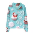 thumbnail image 5 of asdoklhq Christmas Sweaters for Women Ladies' Fashionable and Casual Christmas Printed Long Sleeved Hooded Top Long Sleeved V-neck Top/shirt Multicolor 2X, 5 of 5
