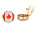 thumbnail image 1 of Gemelos con la bandera de Canadá para hombre, diseño redondo, chapados en oro, 1 of 1