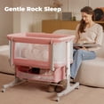 thumbnail image 3 of Babyeap Baby Bassinet for Newborn with Large Storage Basket, Pink, 3 of 11