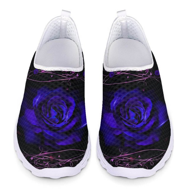 Chaussures en Maille à Imprimé Dégradé Rose Rouge pour Femmes, Espadrilles Antidérapantes, Résistantes à la Saleté, Bout Rond Classique, Chaussures de Course