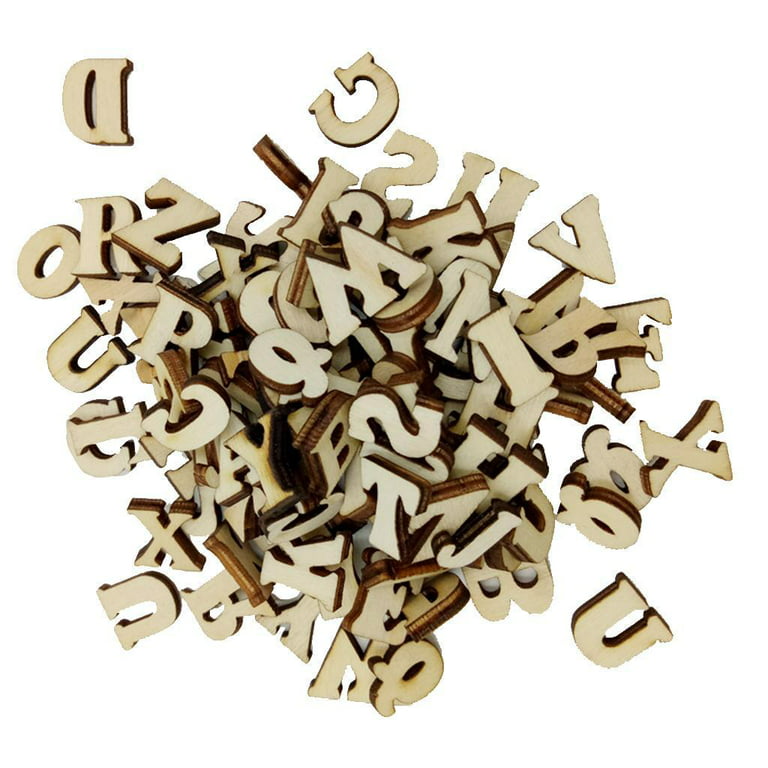 83 Piece Wooden Letters for Crafts, 4-Inch Alphabet Cutouts for DIY