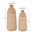 thumbnail image 3 of DecMode 15", 12"H Handmade Pink Ceramic Vase with Star Patterns, Set of 2, 3 of 8