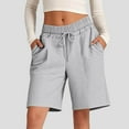 thumbnail image 2 of Womens Athletic Shorts, Audhol Women's Solid Color Comfortable Loose Cotton Shorts Casual Pants Drawstring Sports Pants Sweat Shorts Women Grey S, 2 of 8