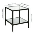 thumbnail image 5 of Evelyn&Zoe Hera 20" Wide Square Side Table with Glass Shelf, Satin Nickel, 5 of 8