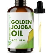 Golden Jojoba Oil Pure Natural Cold-Pressed Unrefined Natural Oil For Essential Oils - Face Hair Nails & Skin 2.0 Limited Edition Premium Nature 4 oz