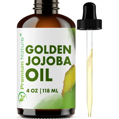 Golden Jojoba Oil Pure Natural Cold-Pressed Unrefined Natural Oil For Essential Oils - Face Hair Nails & Skin 2.0 Limited Edition Premium Nature 4 oz