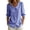 Dark Blue women striped button down blouse a1, variant on MORESEC Women Striped 3/4 Sleeve Button Down Blouse Collared Casual Loose Top for Summer Vacation Office Work Tee Shirts Travel Fashion Clothes, Dark Blue M