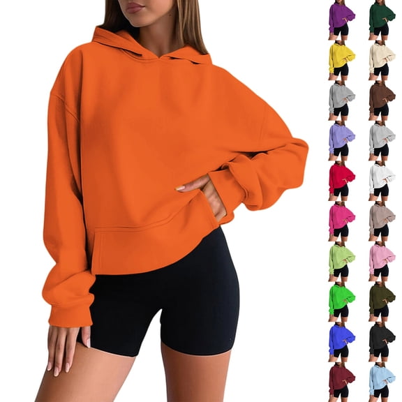 Gyexs Womens Oversized Hoodies Long Sleeve Fall Winter Sweatshirts Solid Color Loose Casual Fashion Cute Pullovers, Army Green, Size XS