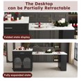thumbnail image 4 of Aukfa Kitchen Islands with Extendable Dining Table,Mobile Retractable Kitchen Table with Power Outlets & USB Ports for Kitchen, Breakfast Bar,Black, 4 of 9