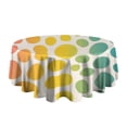 thumbnail image 5 of Colorful Spots Pattern Round Tablecloth 60" X 60",Wrinkle Wipeable Table Cloth for Kitchen Dining Room Picnic Patio Party, 5 of 6