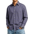 thumbnail image 3 of Mfakffe Mens Dress Shirts Long Sleeve Button Down Plaid Shirts Business Casual Tops with Pocket, 3 of 5