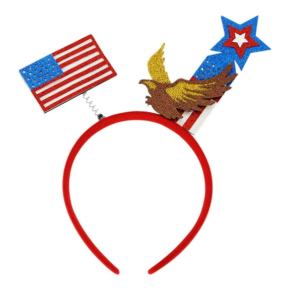 Patriotic Headbands, Red White Blue Party Hair Bands for July 4th Celebration and Holiday Dress-Up