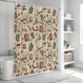 thumbnail image 6 of Tan Coffee Bathroom Shower Curtains with 12 Hooks Waterproof Shower Curtain for Stalls and Bathtubs Vintage Latte Cafe Books Leaves Flowers Theme Decorative Bathroom Privacy Curtain 36x72 Inches, 6 of 9