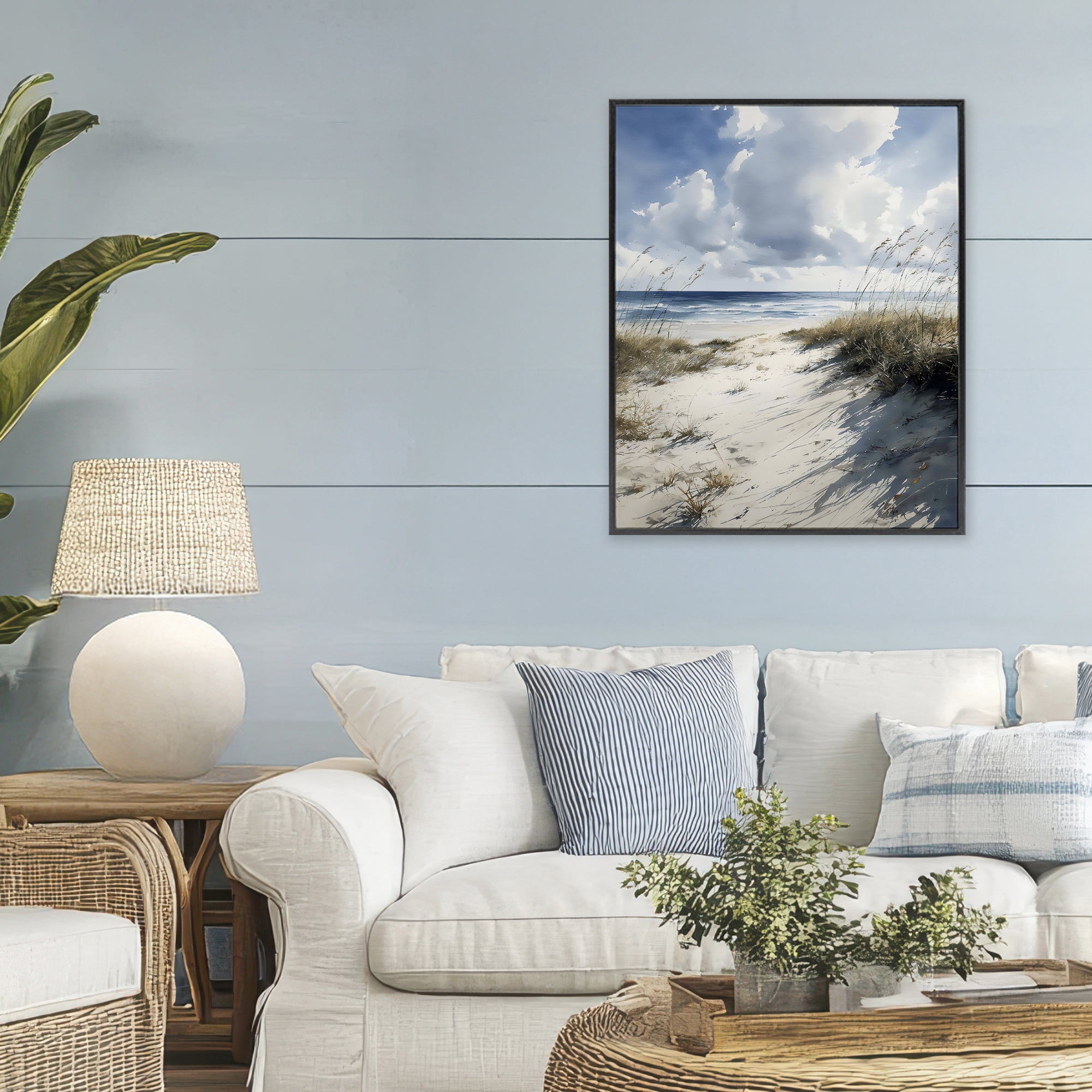 Stupell Industries Dune Beach at Midday Black Framed Giclee Art, design by Franklyn Gregory