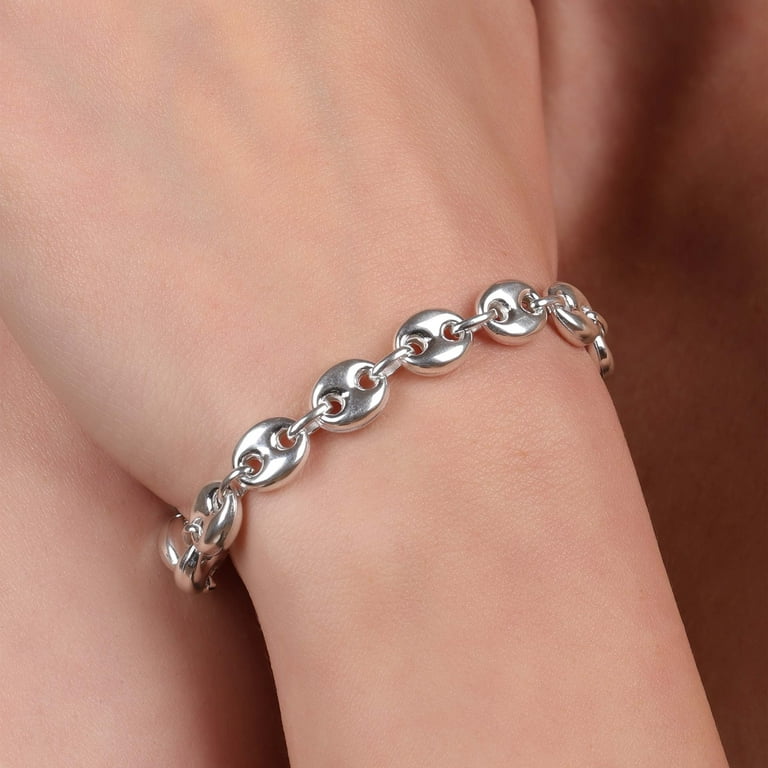 Bling Jewelry Womens Silver Nautical Anchor Chain Link