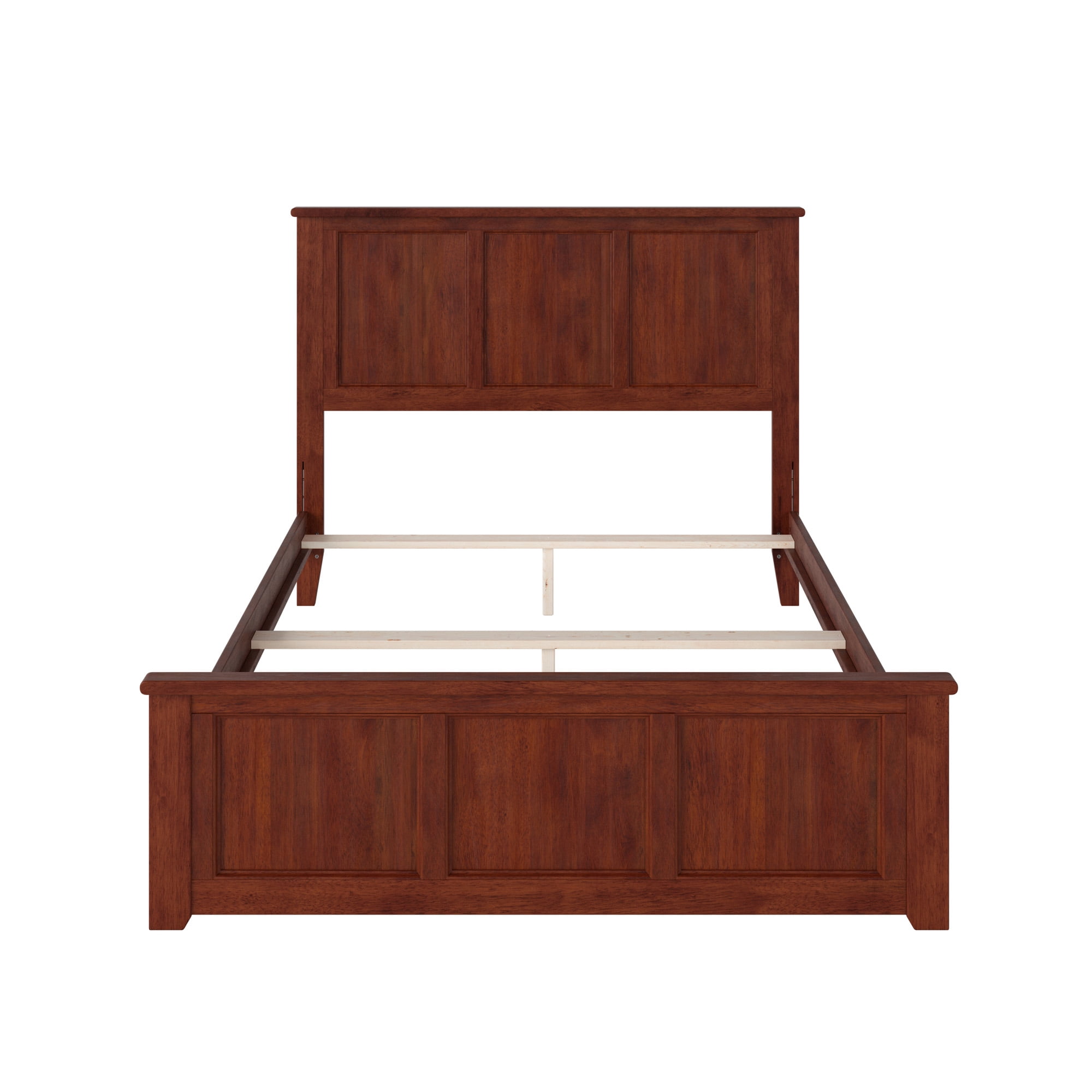 AFI Madison Full Wood Foundation Bed with Matching Headboard Footboard, Walnut