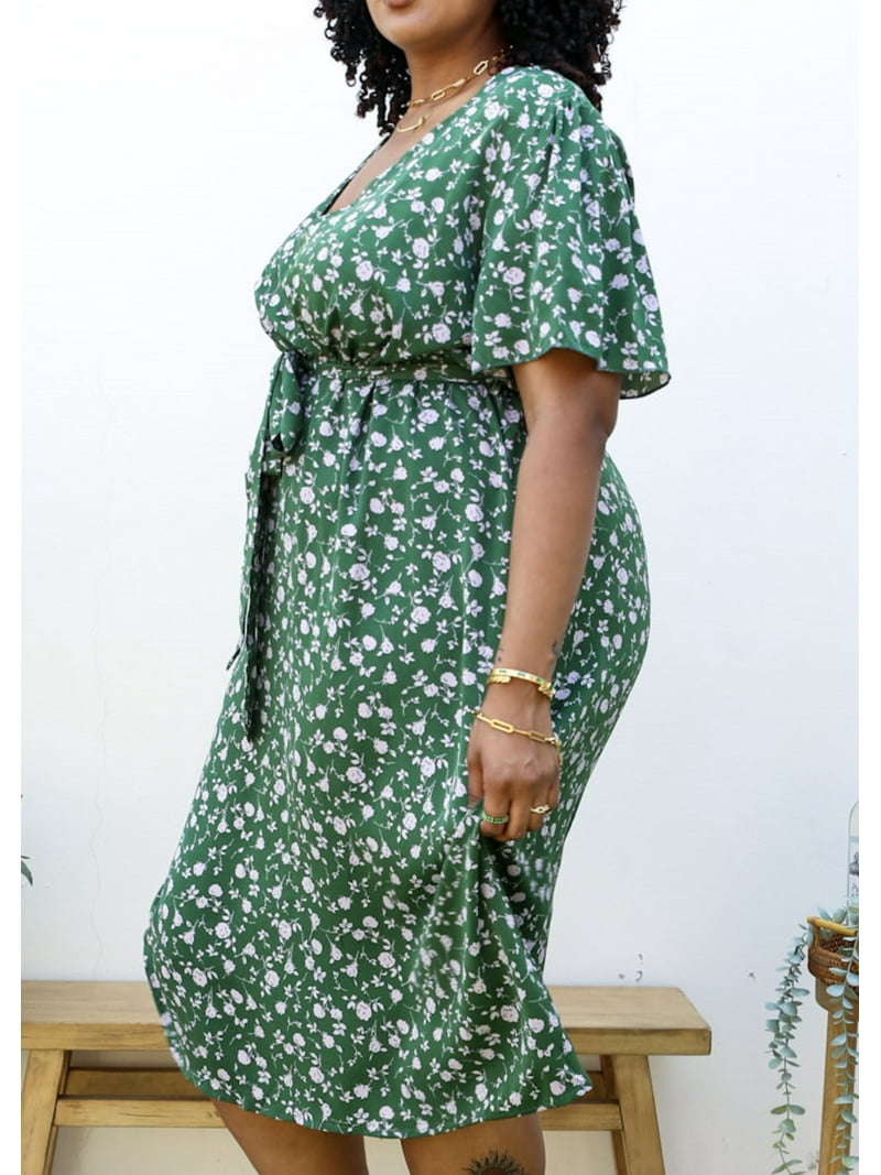 summer dresses for short women Floral Print Orange Tie Front Flowy Dress Sleeve – Size:US 4-12 Callie Long Sleeve Faux Soft material makes you Over $600