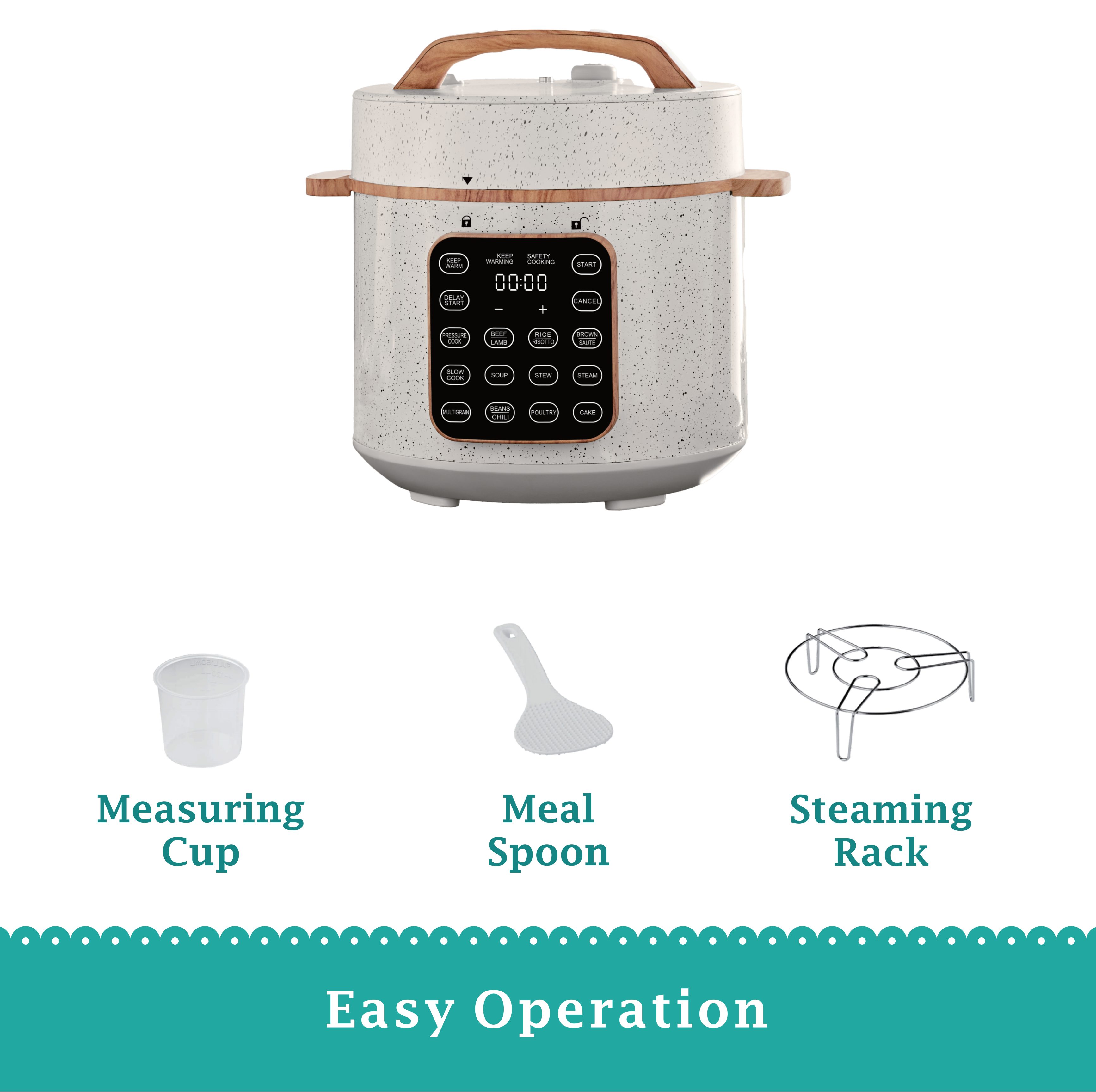 Pioneer Woman Linen Speckle 6 Qt Pressure Cooker photo 5