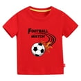 thumbnail image 2 of CUZIBR Kids Toddler Baby Boys Tshirts Spring Summer Footbal Graphic Crewneck Short Sleeve Loose Fit Back To School Relaxed Fashionable Cozy Tshirt Clothes Casual Cute Basic Tees,Red,8-9 Years, 2 of 3
