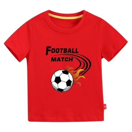 

Toddler Kids Girls Boys Football Cartoon 3D Prints Loose Tops Soft Short Sleeve T Shirt Tee Tops Clothes