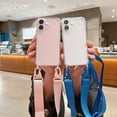 thumbnail image 3 of Transparent Crossbody Necklace Lanyards Phone Case For iPhone 16 15 11 12 13 14 Pro Max Mini XS XR X 6 8 7 Plus Shockproof Cover Purple For iPhone 14 Pro, 3 of 6