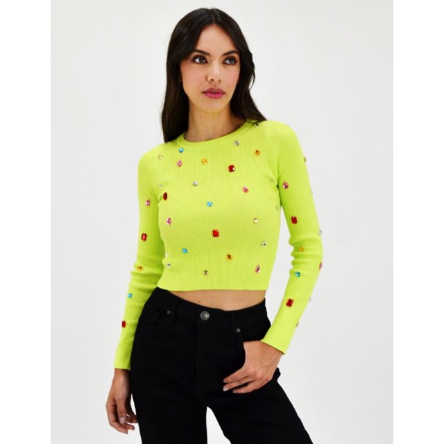 Blusa manga larga con pedrería Roman Fashion /Juvenil, 933 (Lima) verde lima CH Roman Fashion BL-M-933-LIMA