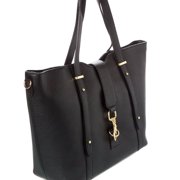 Italian Leather Top Handle Bag, Black