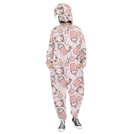 

Sebtyili Men s and Women s Valentine s Day Love Print Hooded Pullover Zipper Pajamas Party Couple Set