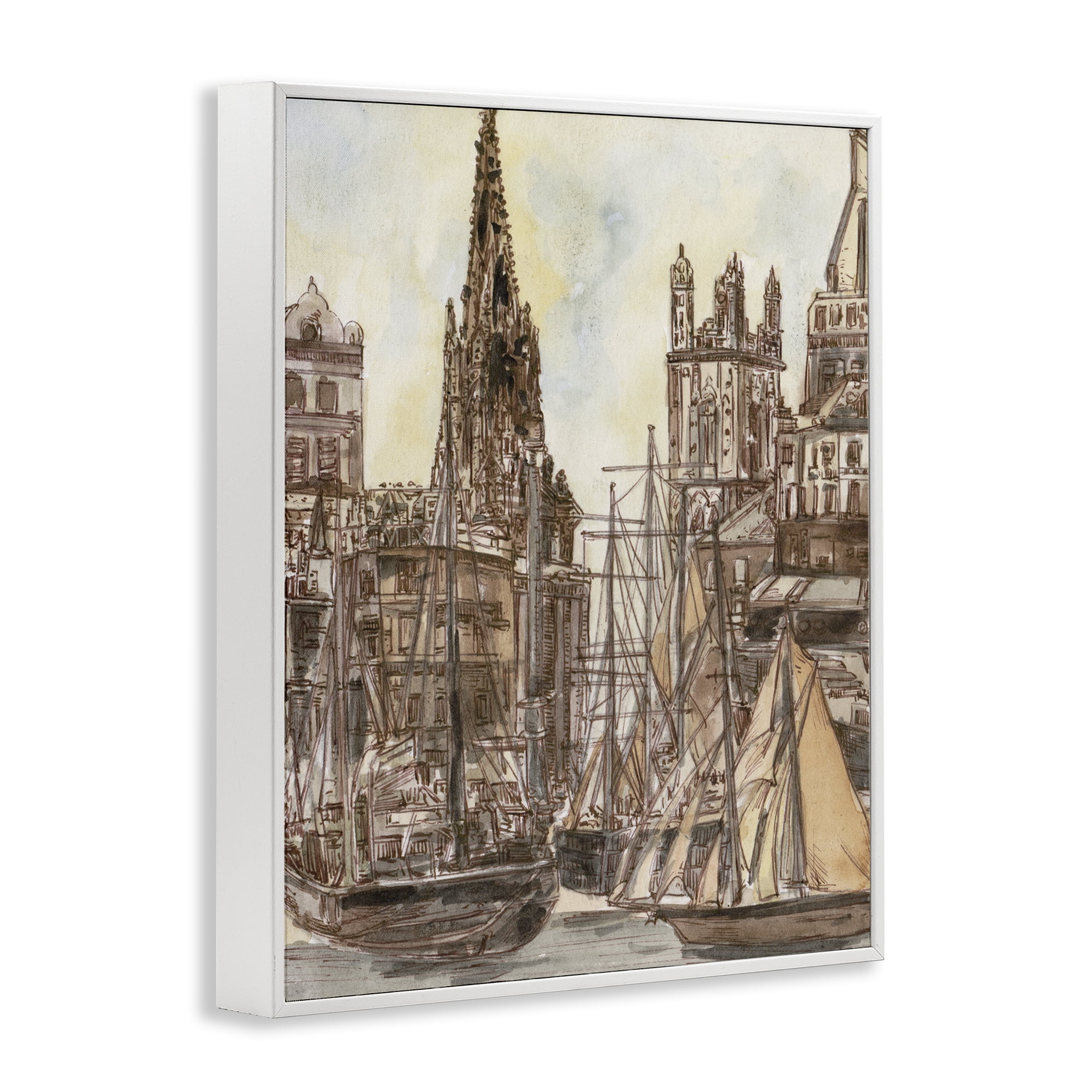 Stupell Industries Salted Remnants Harbor White Framed Giclee Art, design by Melissa Wang