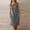 Dark Gray, variant on Trendy SMihono Women's Half Button Down Linen Dress 3/4 Sleeve Casual Crewneck Midi Knee Length Dresses with Pockets Dark Gray L