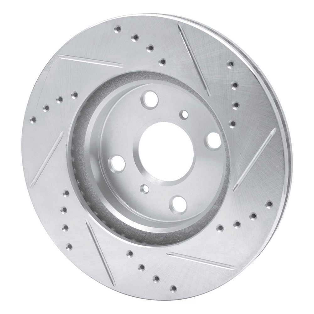 Dynamic Friction Company 631-76078L DFC Brake Rotor - Drilled And Slotted - Silver