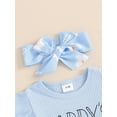 thumbnail image 6 of Nygoyerh Baby Girls Father's Day 3Pcs Outfits Fly Sleeve Letter Print Romper + Floral Print Shorts + Bow Headband 3M 6M 9M 12M 18M Newborn Infant Cute Summer Clothes Sets, 6 of 9
