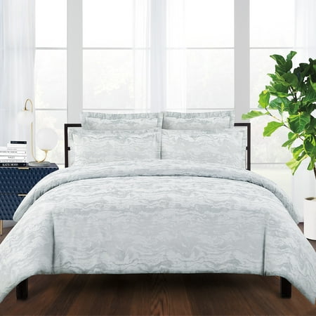 Echelon Home Sloane Cotton Blend Jacquard Weave Duvet Cover Set