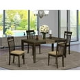 thumbnail image 2 of East West Furniture Lynfield 5-piece Wood Table and Dining Chairs in Cappuccino, 2 of 6