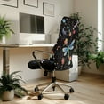 thumbnail image 3 of ZIATUBLES Home Office Chair Cover Stretchable Dragonfly Floral Black Printed Soft Universal Rotating Chair Slipcovers Protector Stylish Desk Computer Chair Protector Cover with Snap Button, L, 3 of 7